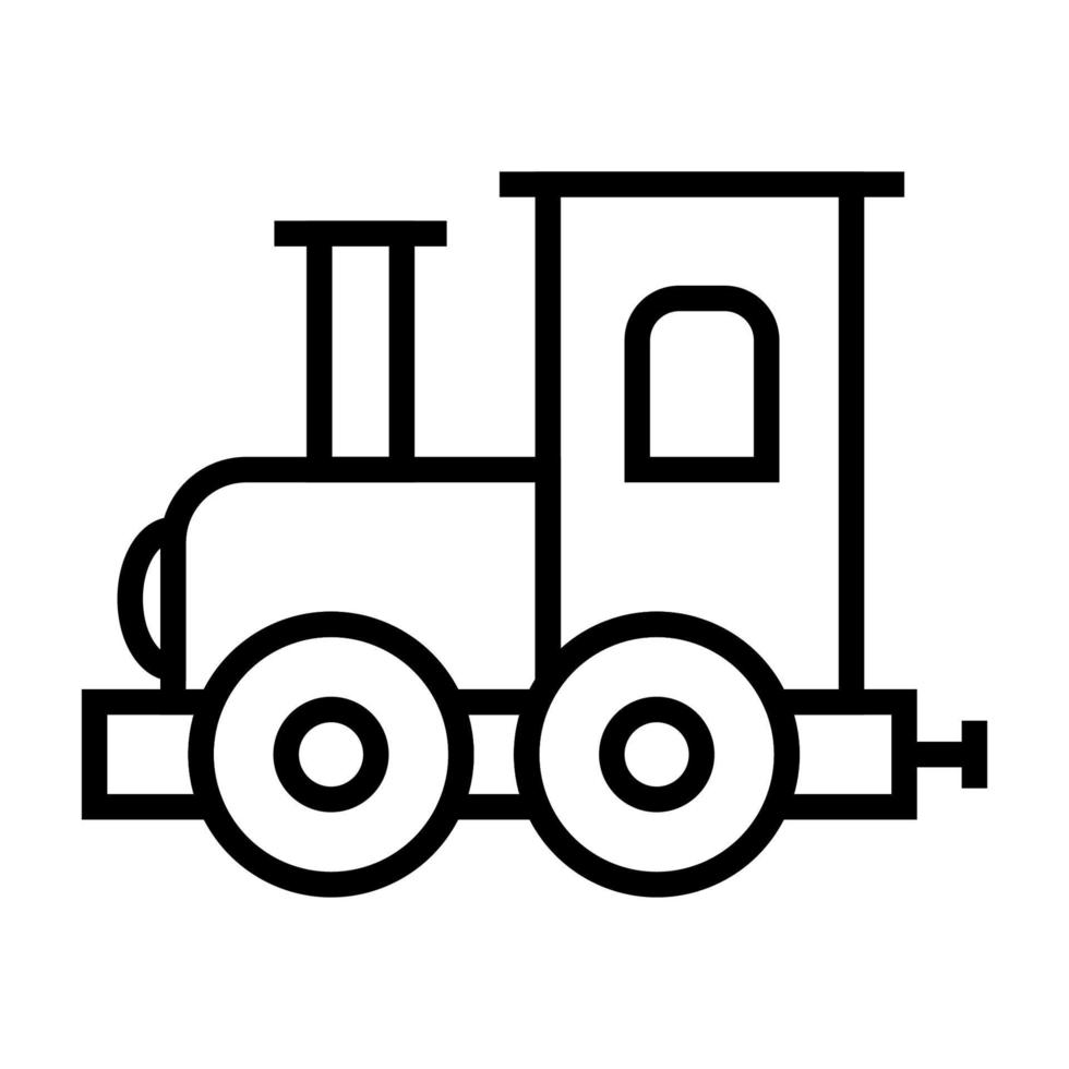 linha de ícone de trem de brinquedo isolada no fundo branco. ícone liso preto fino no estilo de contorno moderno. símbolo linear e traço editável. ilustração vetorial de traço perfeito simples e pixel vetor