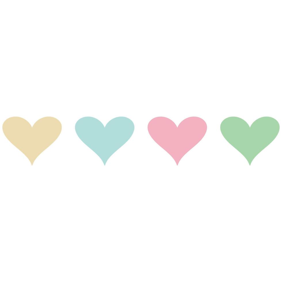 corações em cores diferentes. elemento decorativo para o dia dos namorados. ilustração vetorial vetor