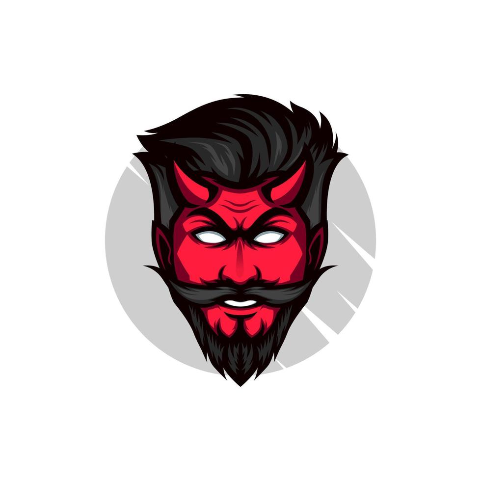 o logotipo da mascote da cara do diabo vetor