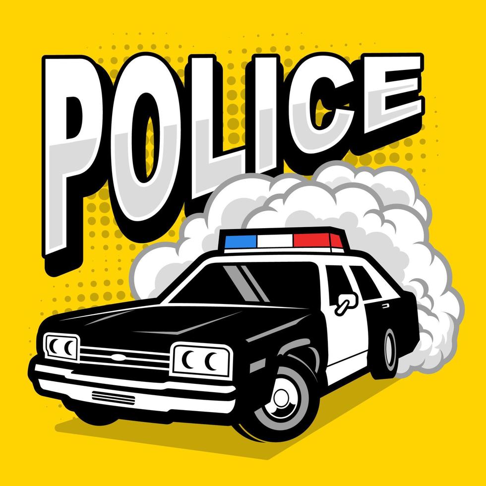 design de ilustração vetorial de carro de polícia vetor