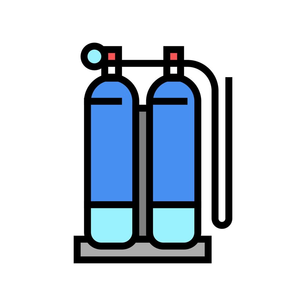 cilindros de gás para ilustração vetorial de ícone de cor de soldagem vetor