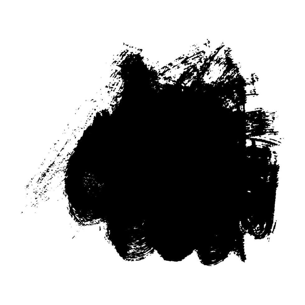 pincelada de grunge preto. mancha de tinta de pincel. mancha de tinta isolada no fundo branco. ilustração vetorial vetor