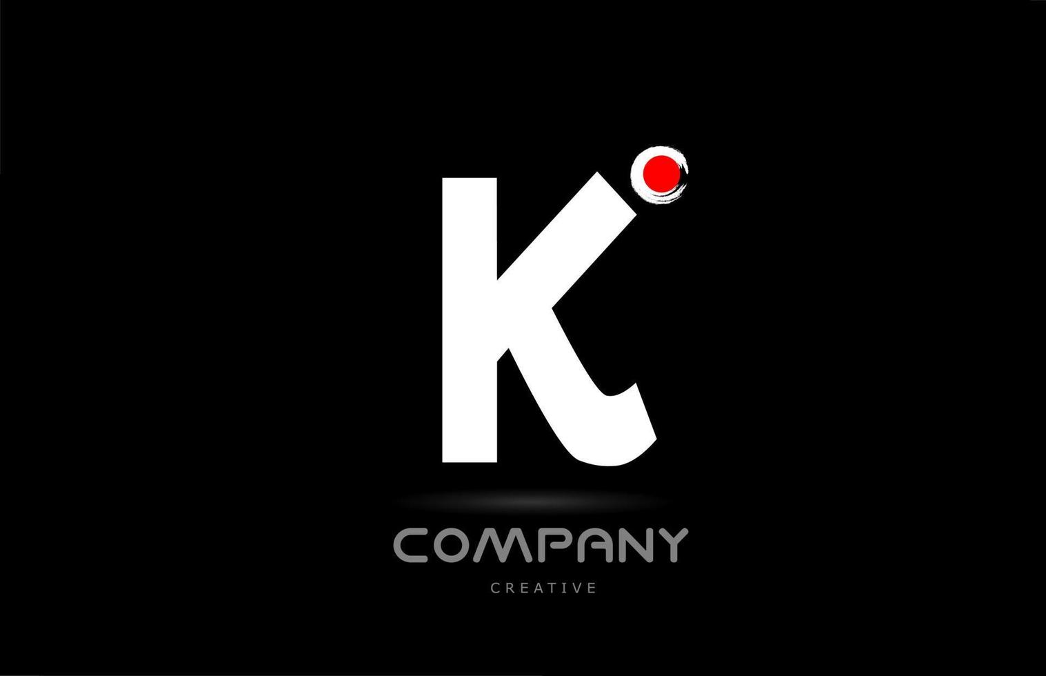 k design de ícone do logotipo da letra do alfabeto preto e branco com letras de estilo japonês. modelo criativo para negócios e empresa vetor