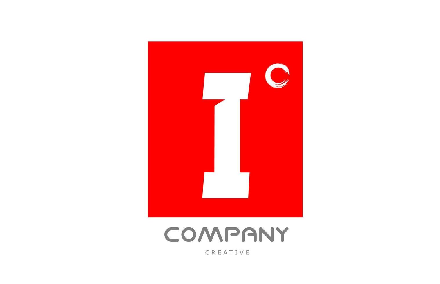 design de ícone do logotipo da letra do alfabeto i vermelho com letras de estilo japonês. modelo criativo para negócios e empresa vetor