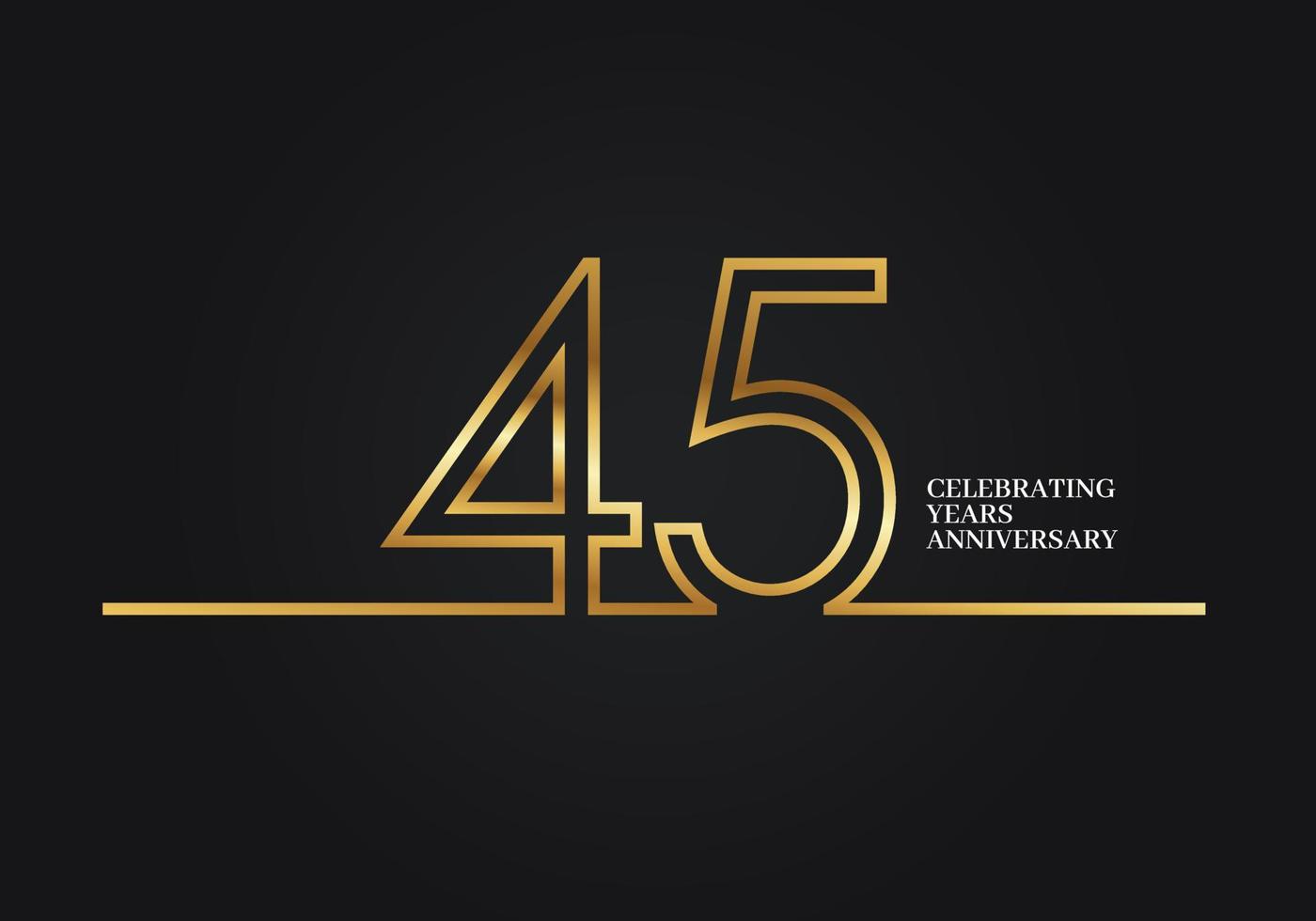 Aniversário de 45 anos vetor