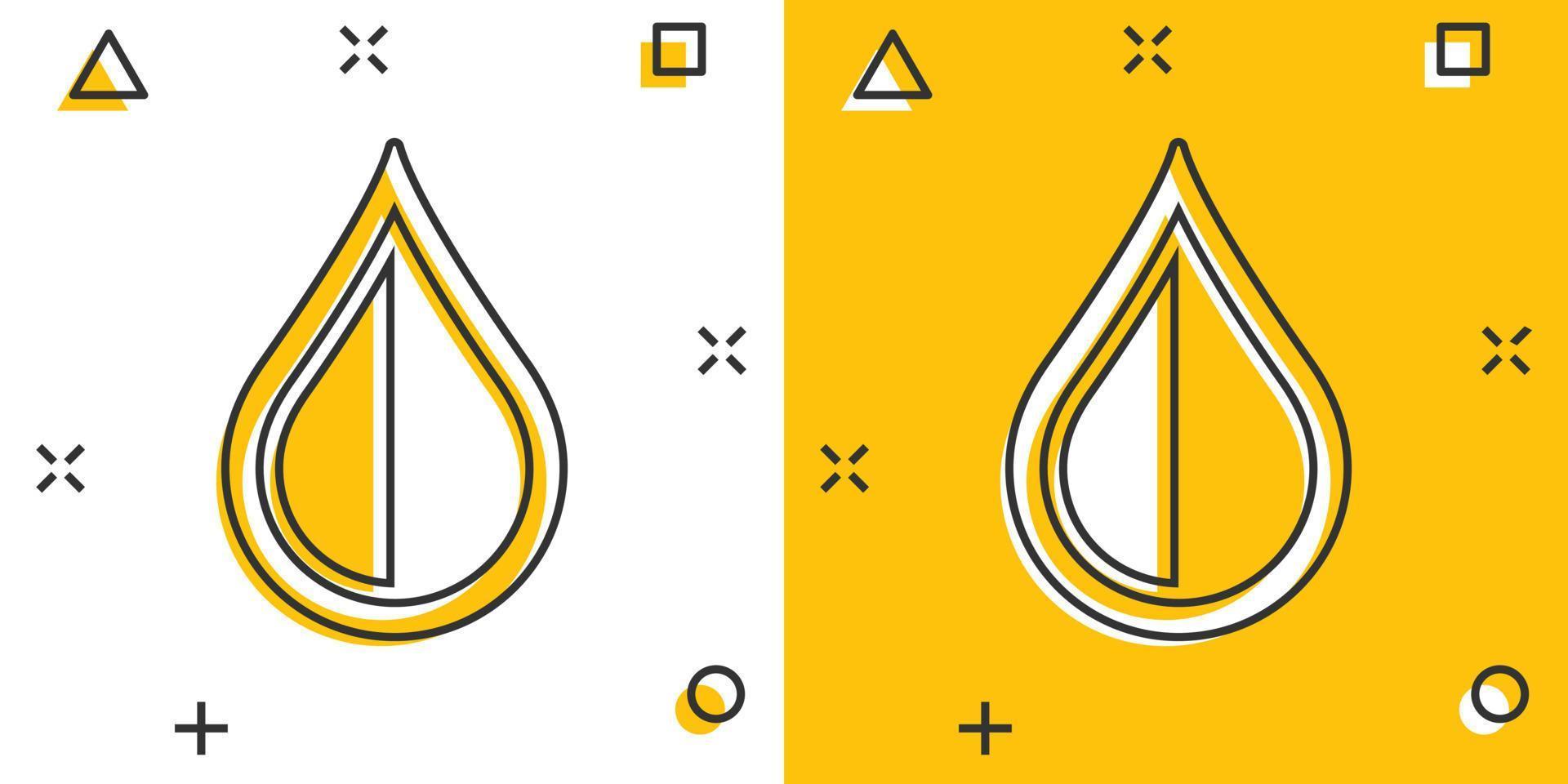 ícone de gota de água em estilo cômico. pictograma de ilustração de desenho vetorial de gota de chuva. efeito de respingo de conceito de negócio de bolha de água de gota. vetor