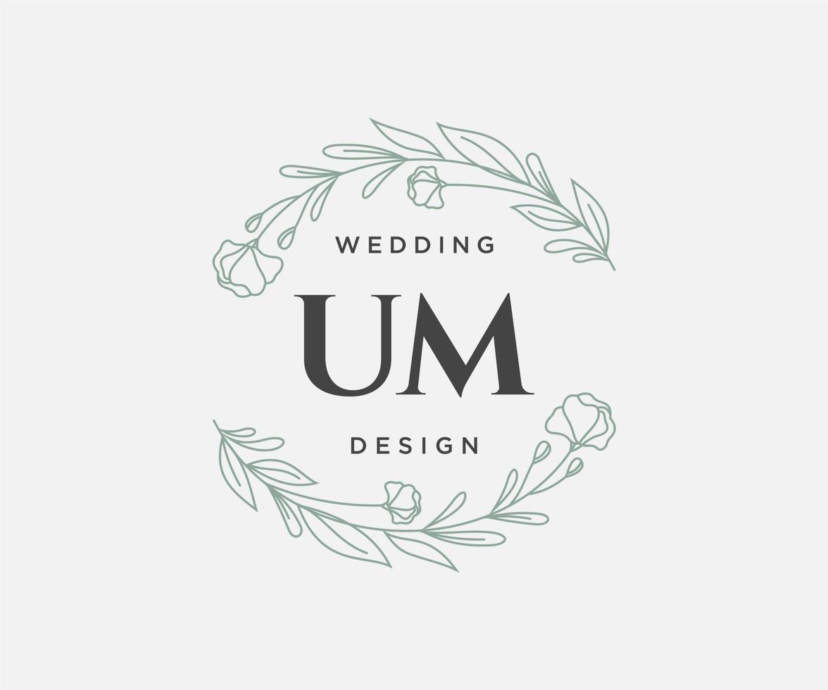 coleção de logotipos de monograma de casamento de letras iniciais, modelos minimalistas e florais modernos desenhados à mão para cartões de convite, salve a data, identidade elegante para restaurante, boutique, café em vetor