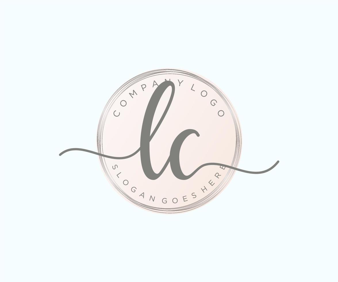 logotipo feminino inicial lc. utilizável para logotipos de natureza, salão, spa, cosméticos e beleza. elemento de modelo de design de logotipo de vetor plana.