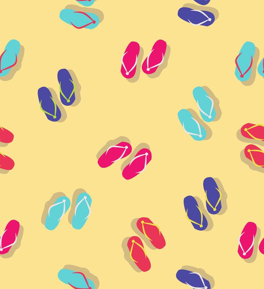 flip-flops coloridos sem costura de fundo vetor