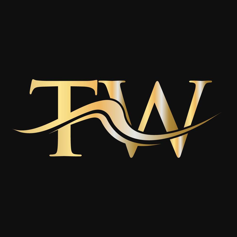 modelo de design de logotipo de carta tw monograma negócios e logotipo da empresa vetor