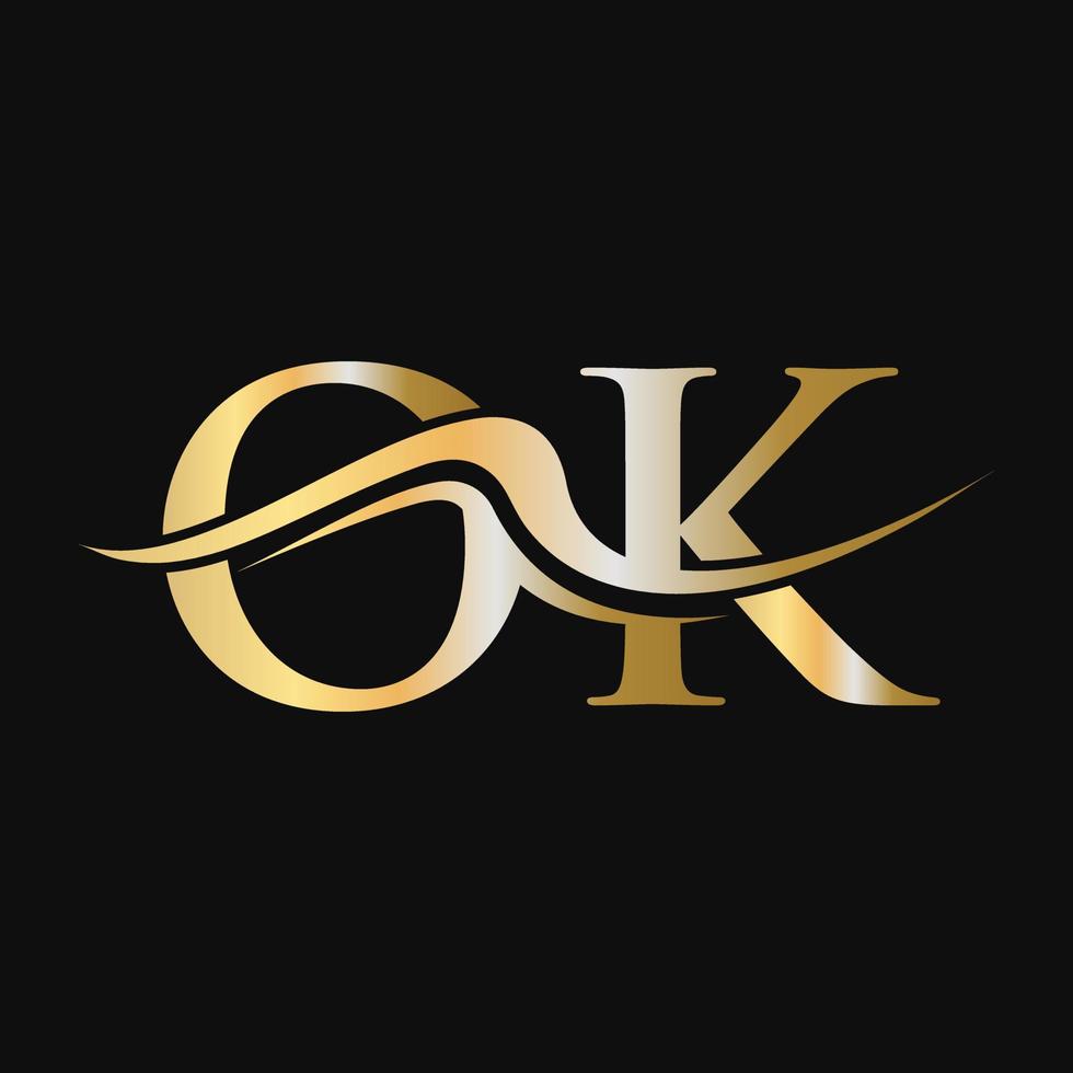 carta ok design de logotipo monograma negócios e logotipo da empresa vetor