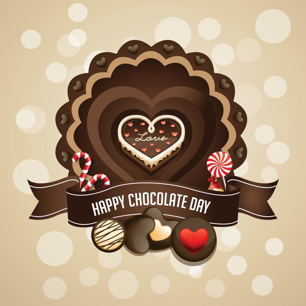delicioso feliz dia do chocolate. dia do chocolate, é uma celebração anual do chocolate, ocorrendo globalmente em 7 de julho vetor