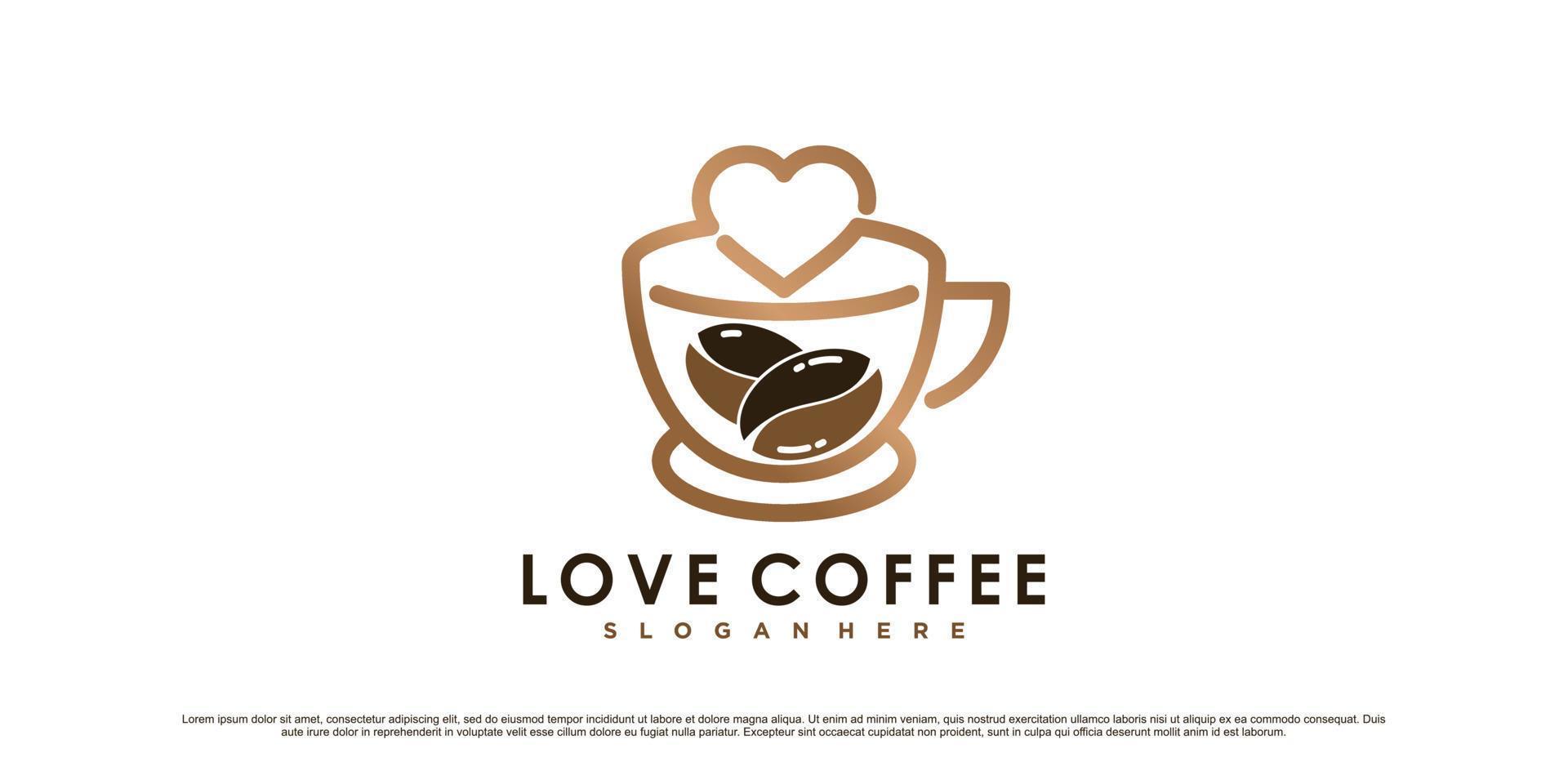 modelo de design de logotipo de café com elemento criativo e conceito único vetor