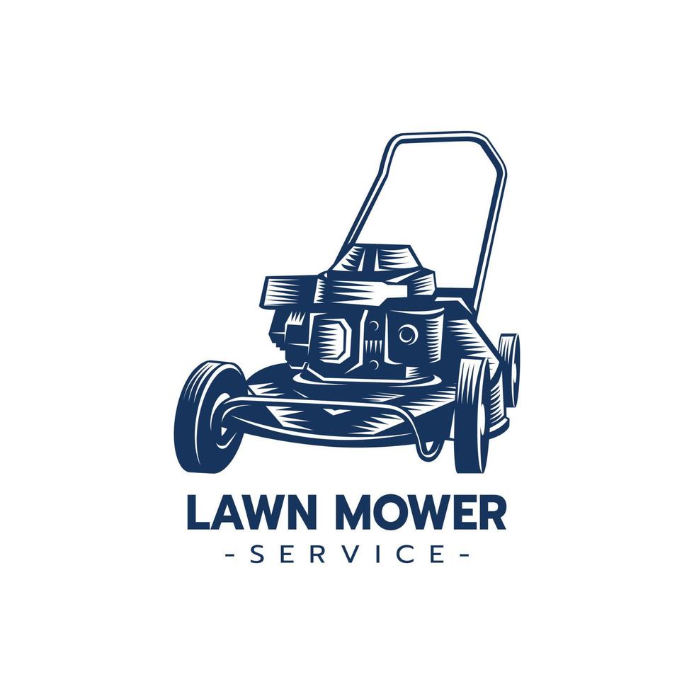 ícone do logotipo do serviço do cortador de grama isolado vetor