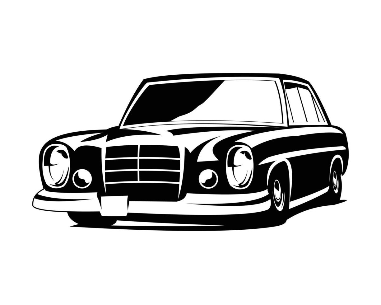 logotipo de carro antigo de luxo - ilustração vetorial, design de emblema em fundo branco vetor
