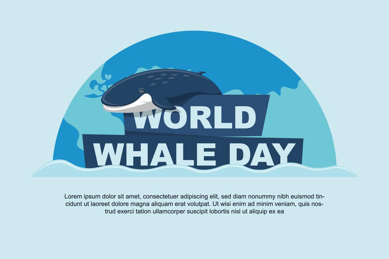 fundo do dia mundial da baleia. vetor