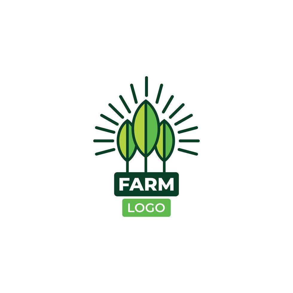 vetor de conceito de design de logotipo de comida de fazenda verde
