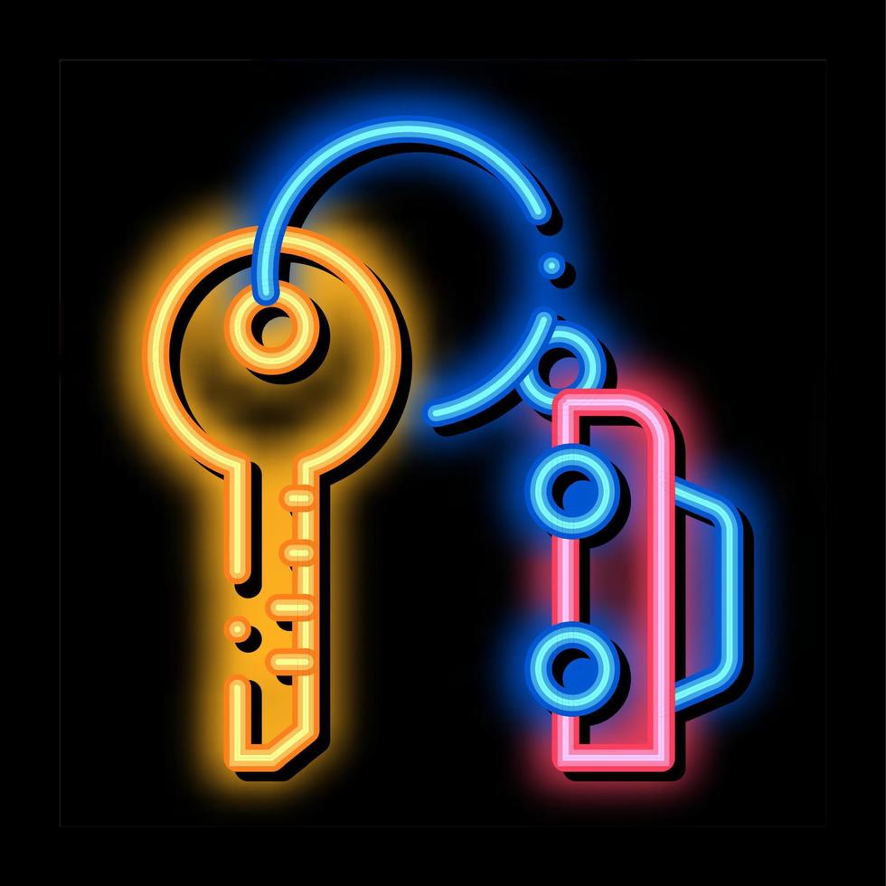 ilustração do ícone do brilho neon das chaves do carro vetor