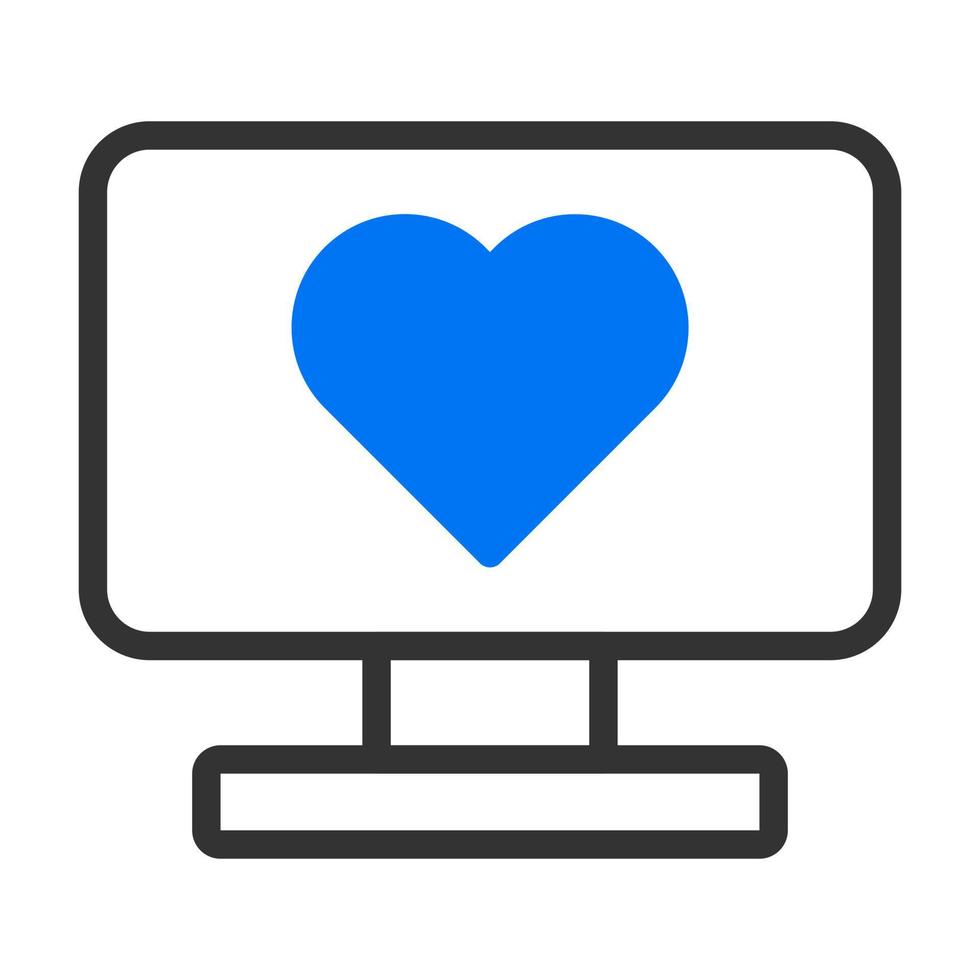 ícone da tv duotune elemento do vetor de ilustração dos namorados azul e símbolo perfeito.
