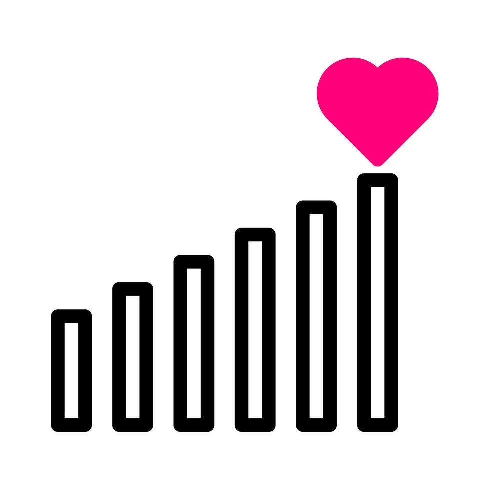 ícone de sinal Duotone vermelho estilo elemento do vetor de ilustração dos namorados e símbolo perfeito.