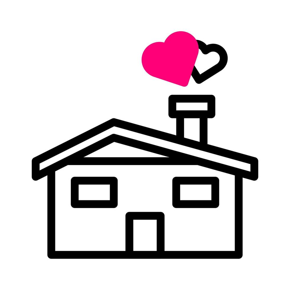 ícone da casa Duotone vermelho estilo elemento do vetor de ilustração dos namorados e símbolo perfeito.