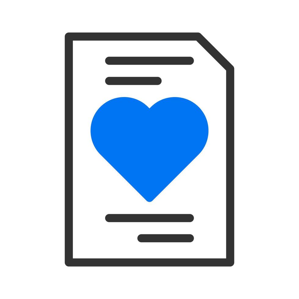 ícone de papel duotune azul ilustração dos namorados elemento vetorial e símbolo perfeito. vetor