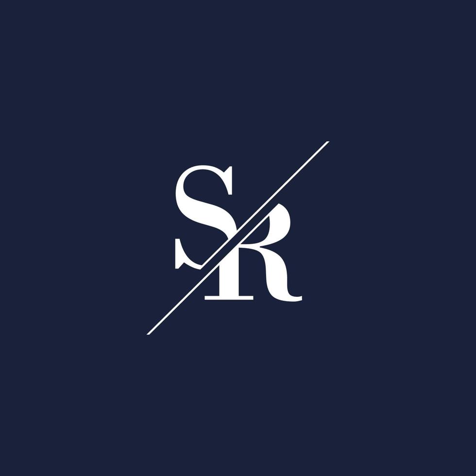 inspiração de design de logotipo moderno inicial sr, modelo de logotipo minimalista vetor