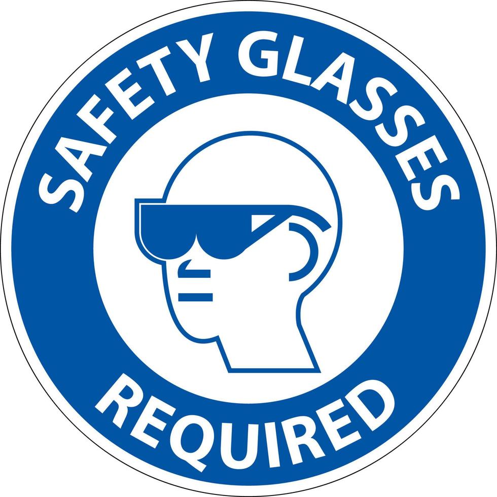 sinal de chão, óculos de segurança necessários vetor