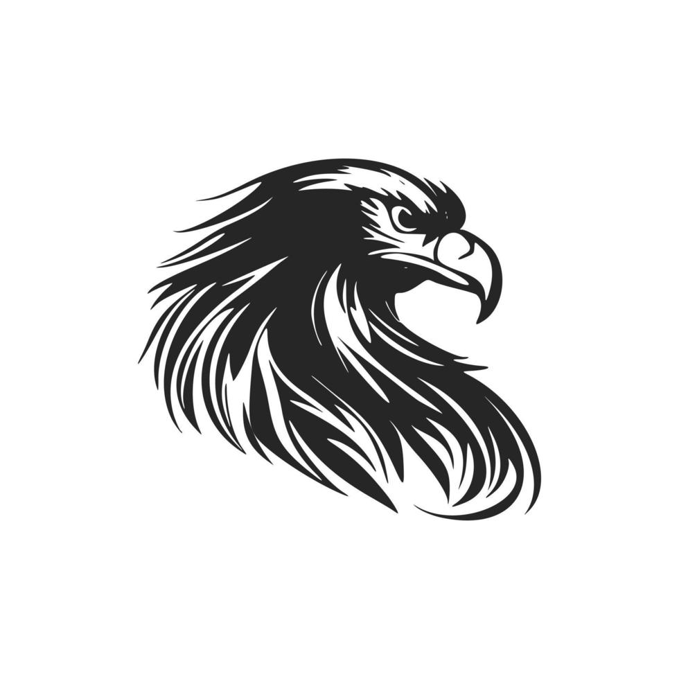 dê uma aparência elegante e elegante à sua marca com um logotipo de águia preto e branco vetor