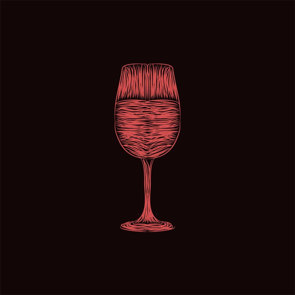 vidro vinho ilustração obra de arte design de estilo vetor