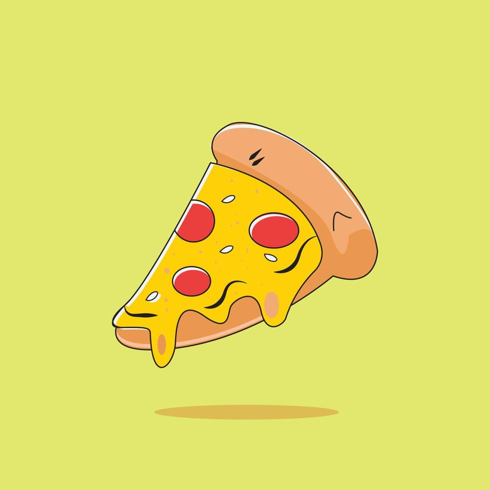 ilustração vetorial de estilo de caixa de pizza para adesivo vetor