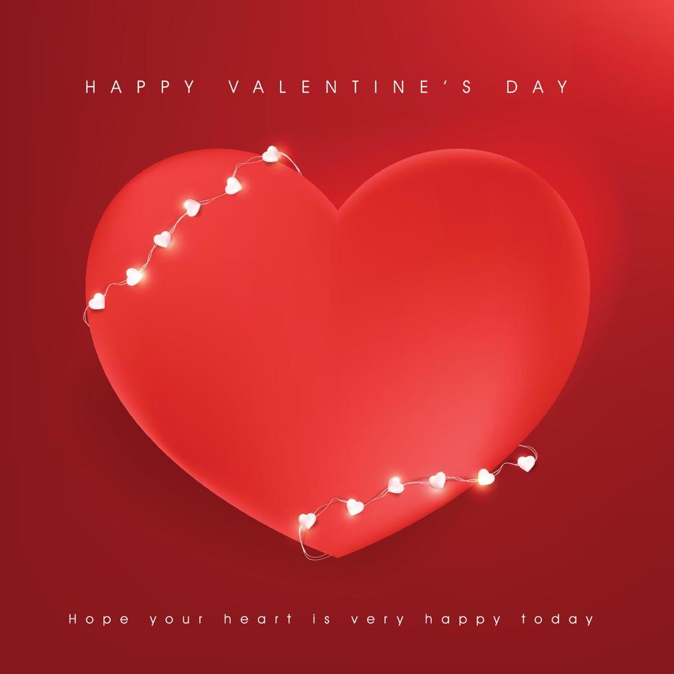 cartão de dia dos namorados ou banner com forma de coração vermelho e espaço vazio para texto vetor