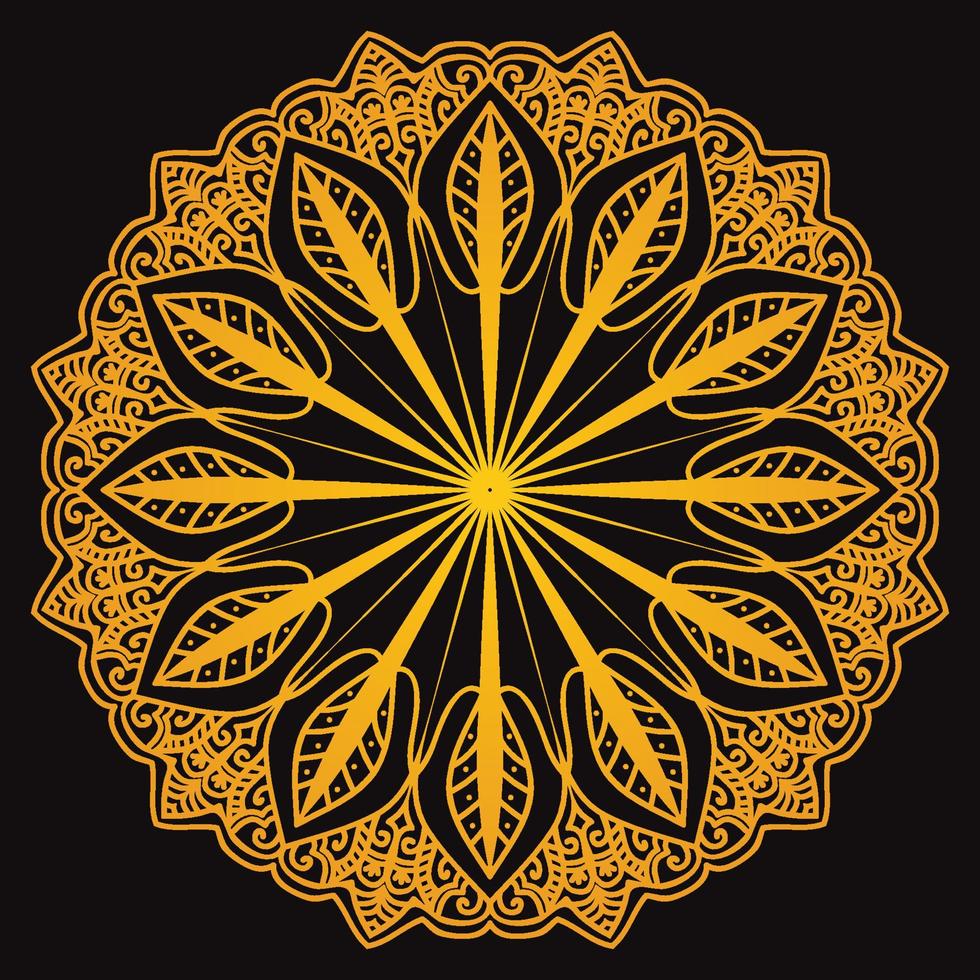 fundo de mandala de luxo com arabesco dourado padrão árabe islâmico estilo oriental. mandala decorativa para impressão, pôster, capa, brochura, panfleto, banner vetor