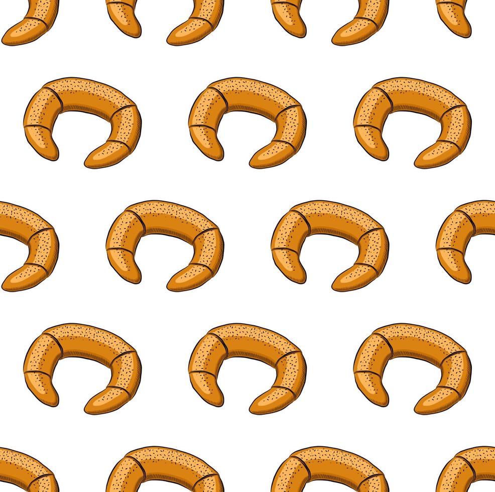 fundo vector branco sem costura com bagels doces