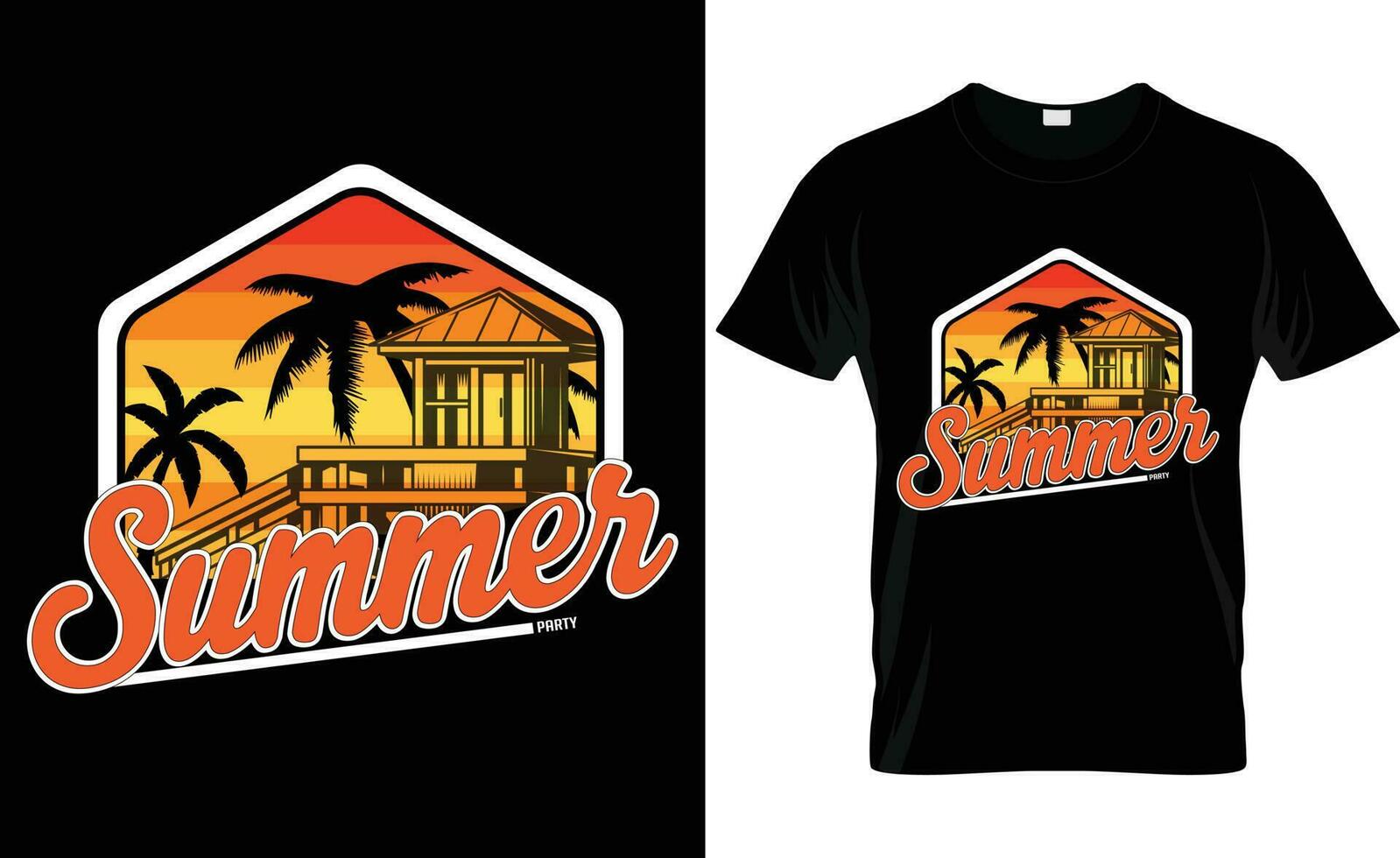 design de camiseta de verão vetor