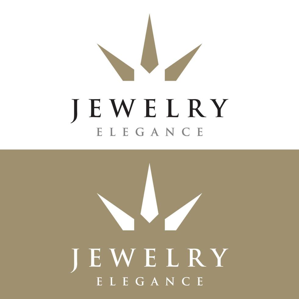 design de modelo de logotipo abstrato de anel de joias com diamantes de luxo ou gems.isolated em background.logo preto e branco pode ser para marcas e sinais de joias. vetor