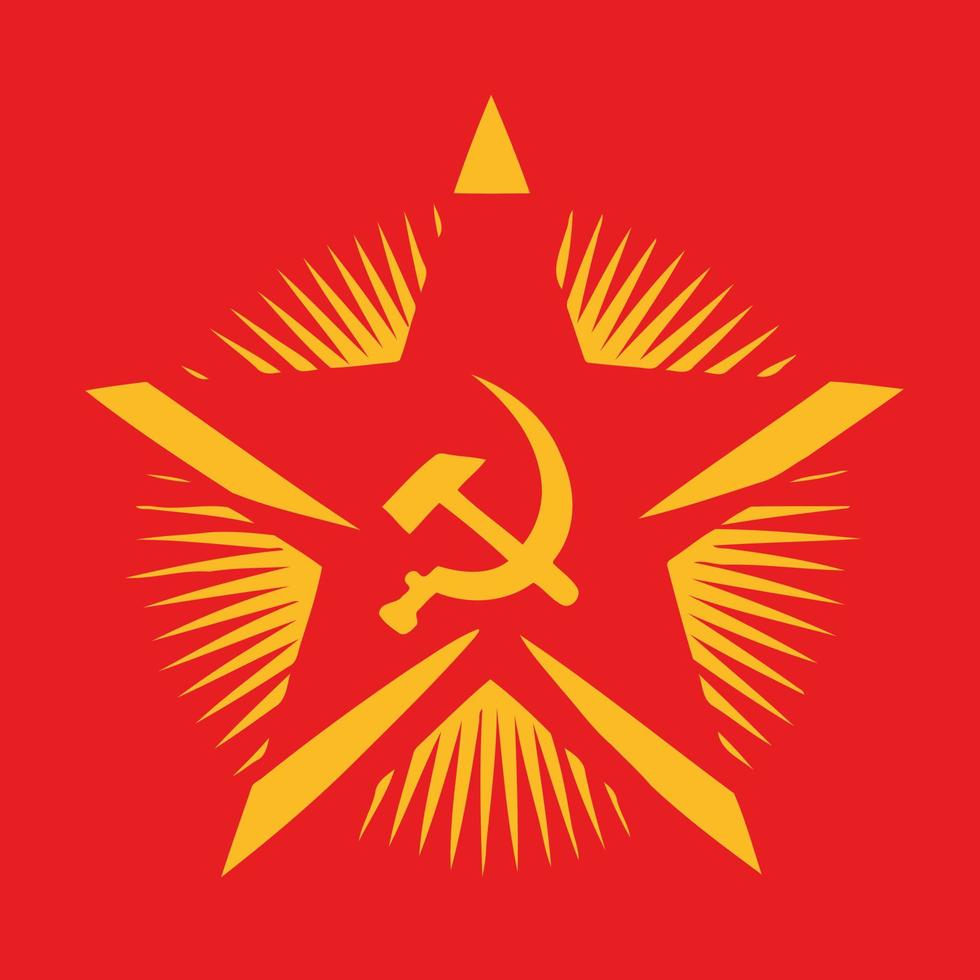 ilustração em estilo comunista em cores vermelhas e amarelas vetor