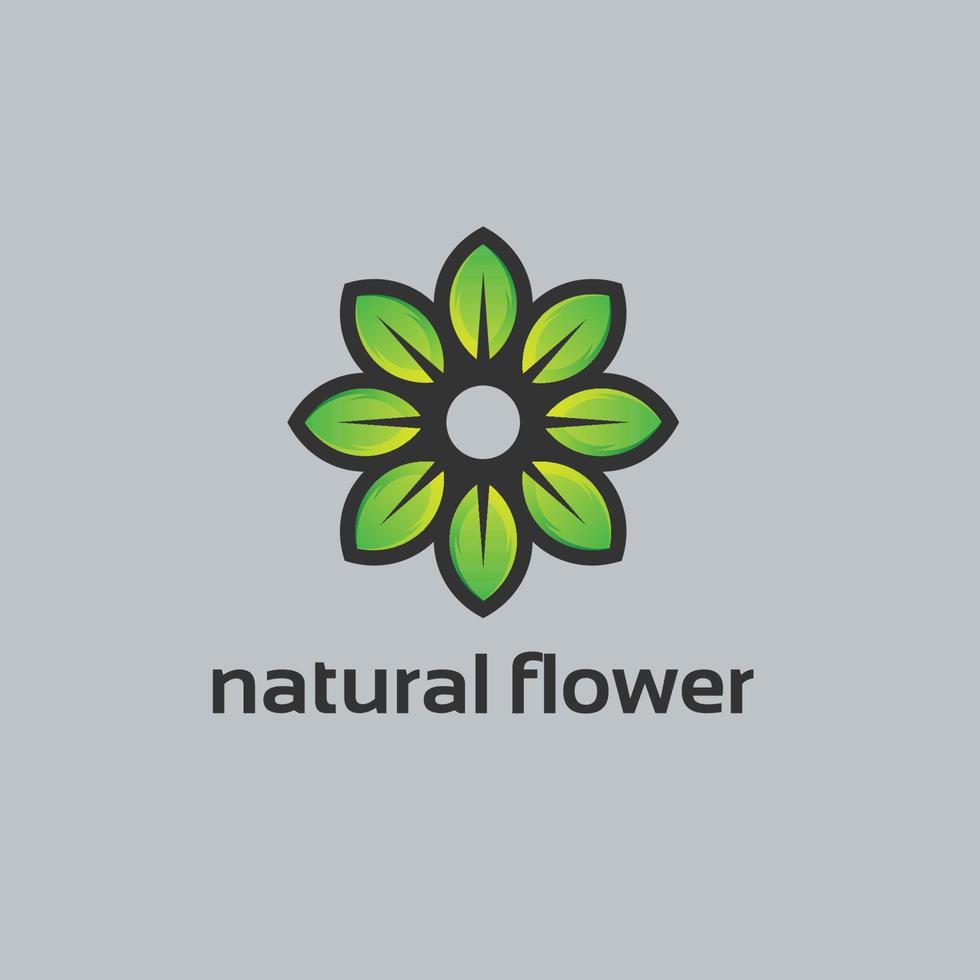 design moderno de logotipo de flor natural vetor