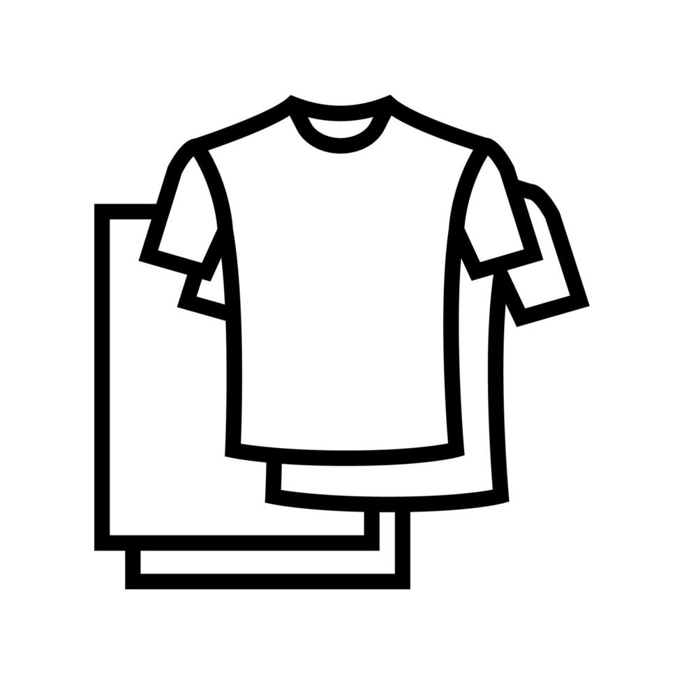 ilustração vetorial de ícone de linha de roupas têxteis de camiseta vetor