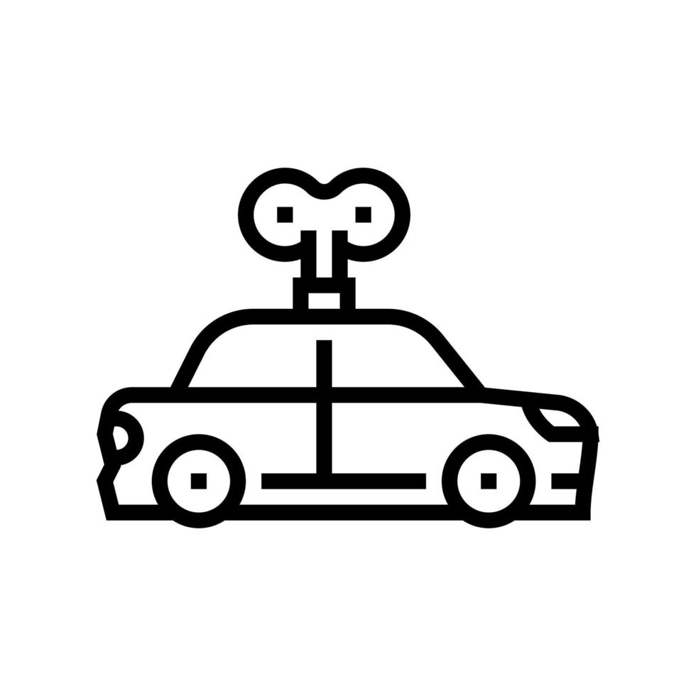 ilustração em vetor de ícone de linha de jardim de infância de brinquedo de carro