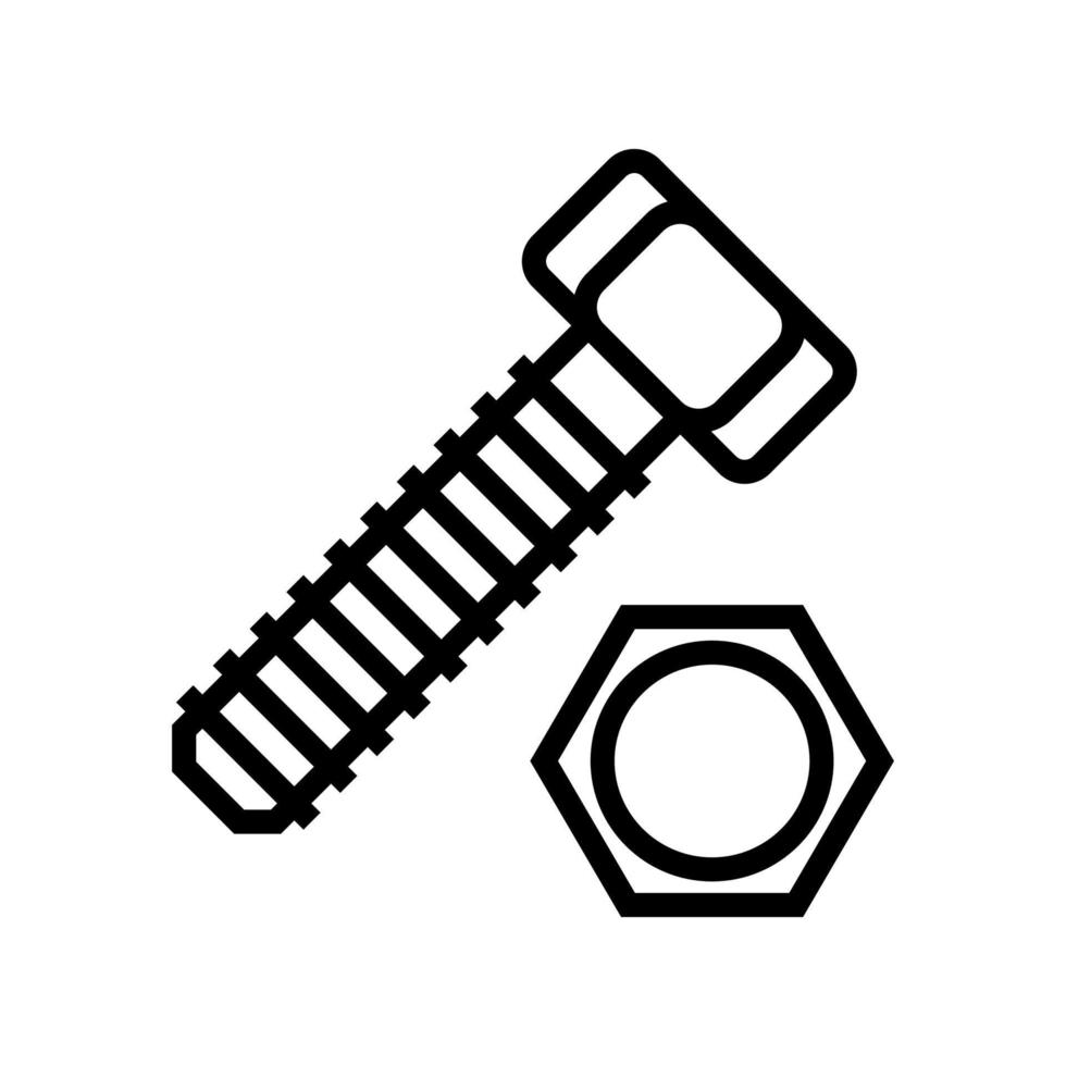 ilustração em vetor ícone de linha de parafuso de cabeça hexagonal