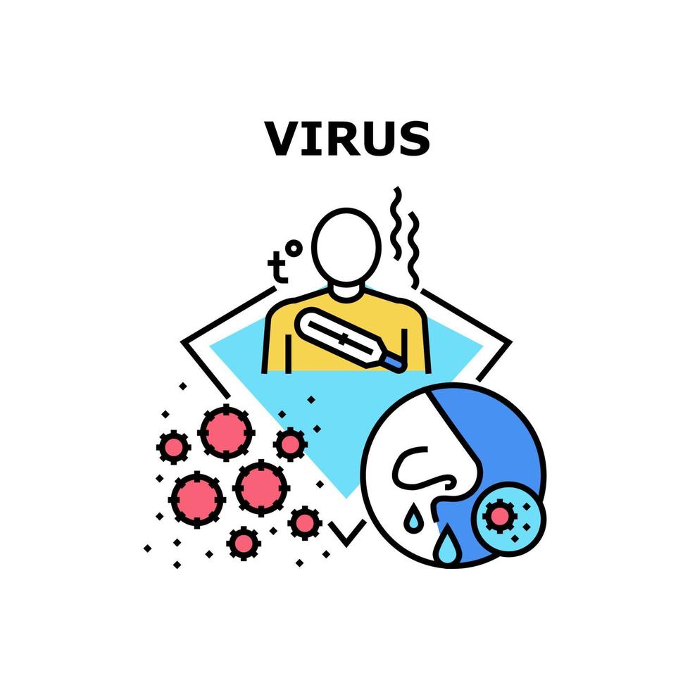 ilustração de cor do conceito de vetor de doença de vírus