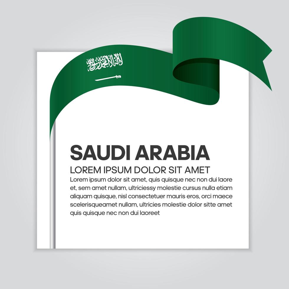 arábia saudita onda bandeira fita abstrata vetor