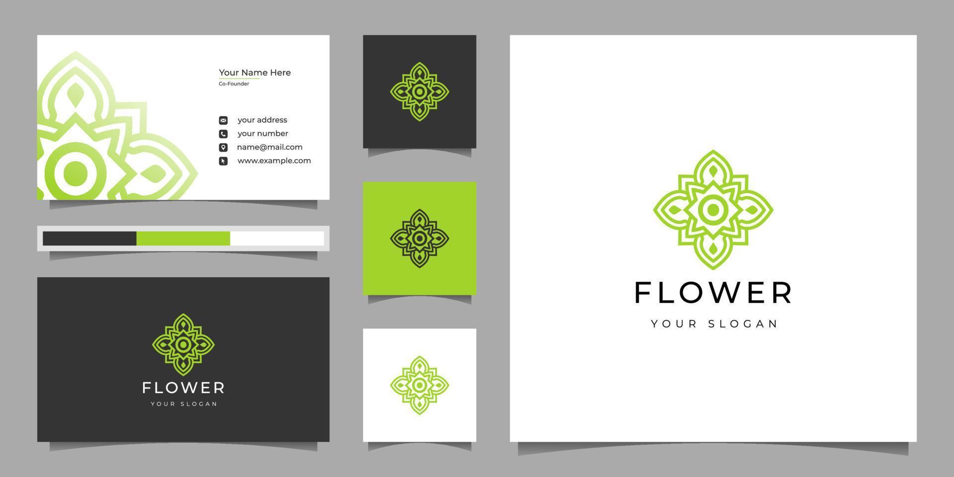 logotipo de flor de luxo elegante para salão de beleza, moda, cuidados com a pele, cosméticos, ioga e spa vetor