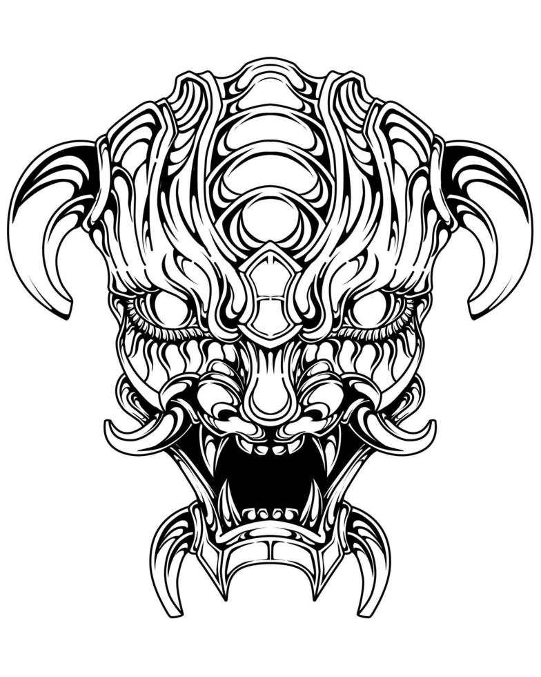 vector oni máscara tatuagem tribal