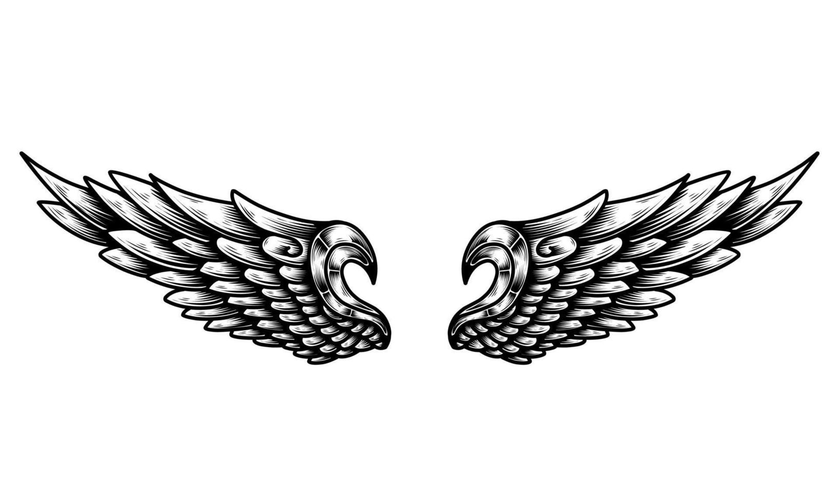 vector tatuagem tribal de asas de anjo