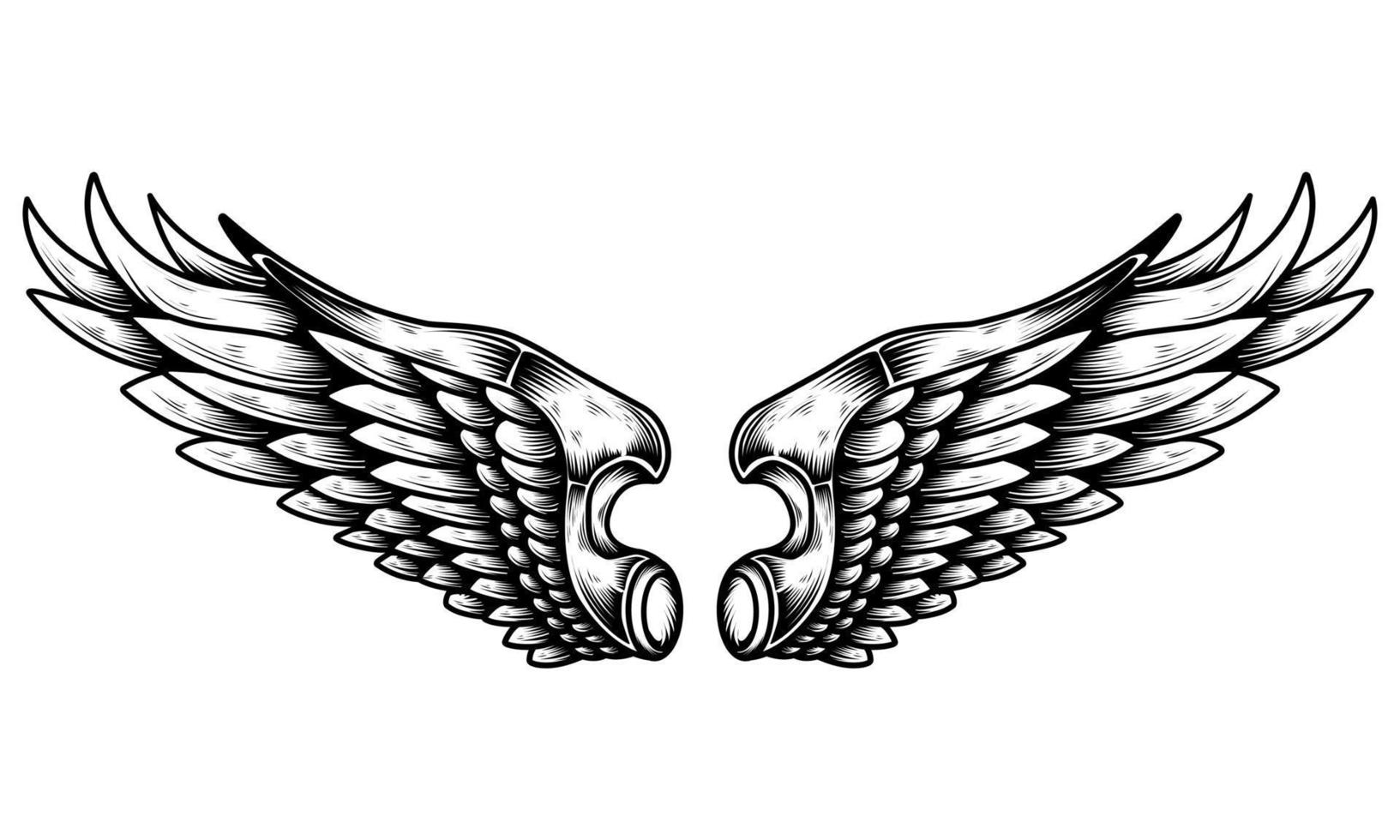 vector tatuagem tribal de asas de anjo