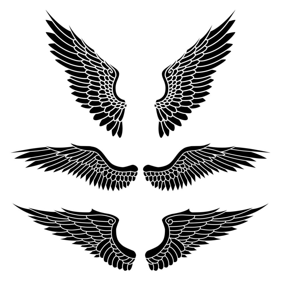 vector tatuagem tribal de asas de anjo