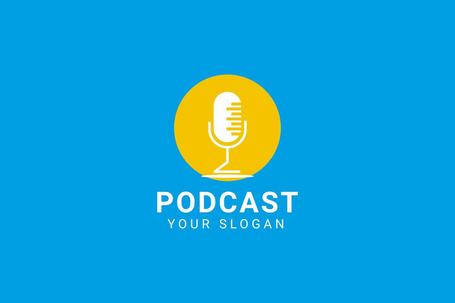 podcast. ilustração vetorial plana, ícone, design de logotipo vetor