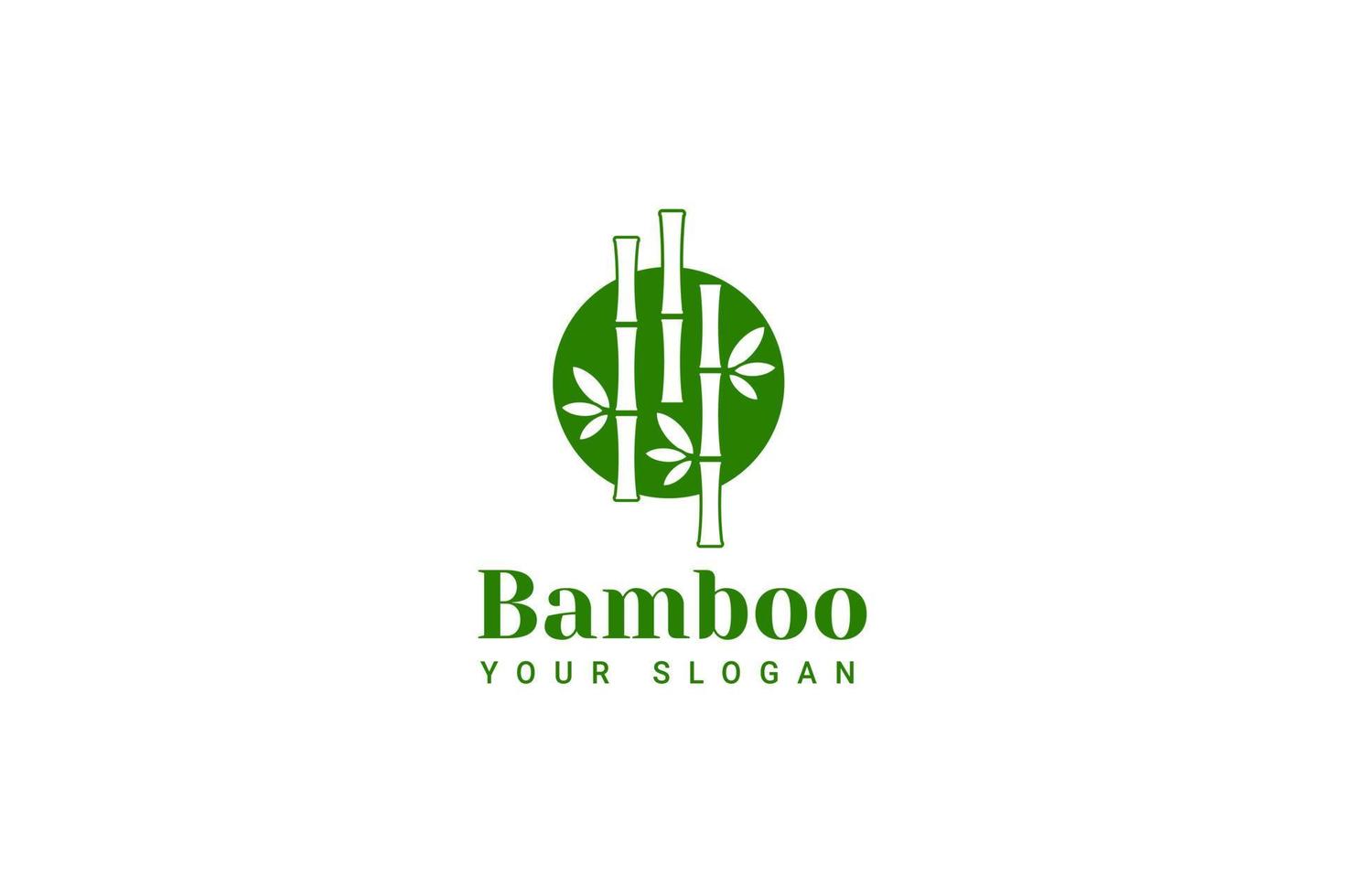 modelo de design de logotipo de bambu verde vetor